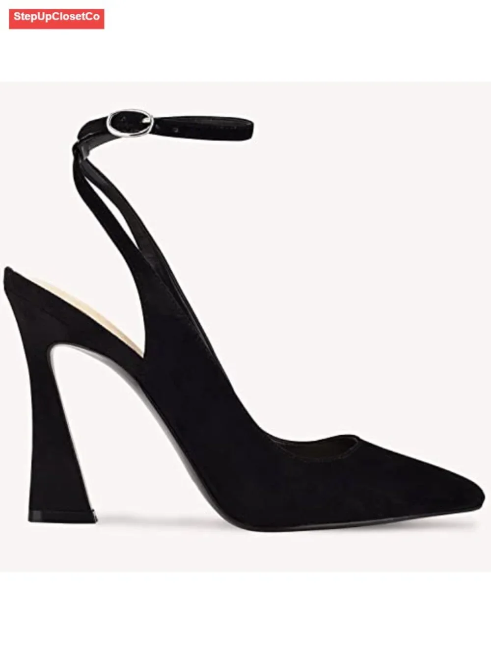 Womens Pointed Toe Slingback Heels High Heel Wedding Pumps Faux Leather